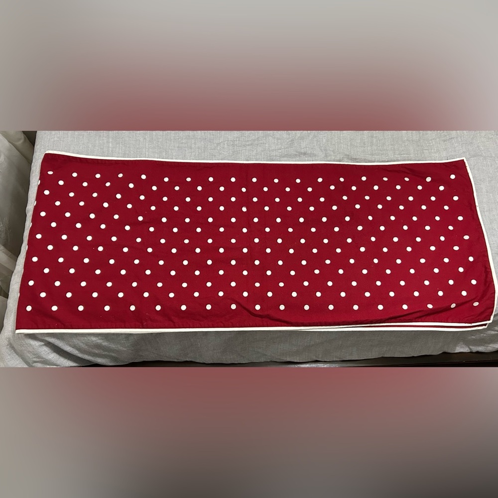 Pottery Barn Red White Polka Dot Table Runner 78”x18” Cotton Holiday
